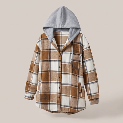 HIGHLAND PLAID HOODED COAT
