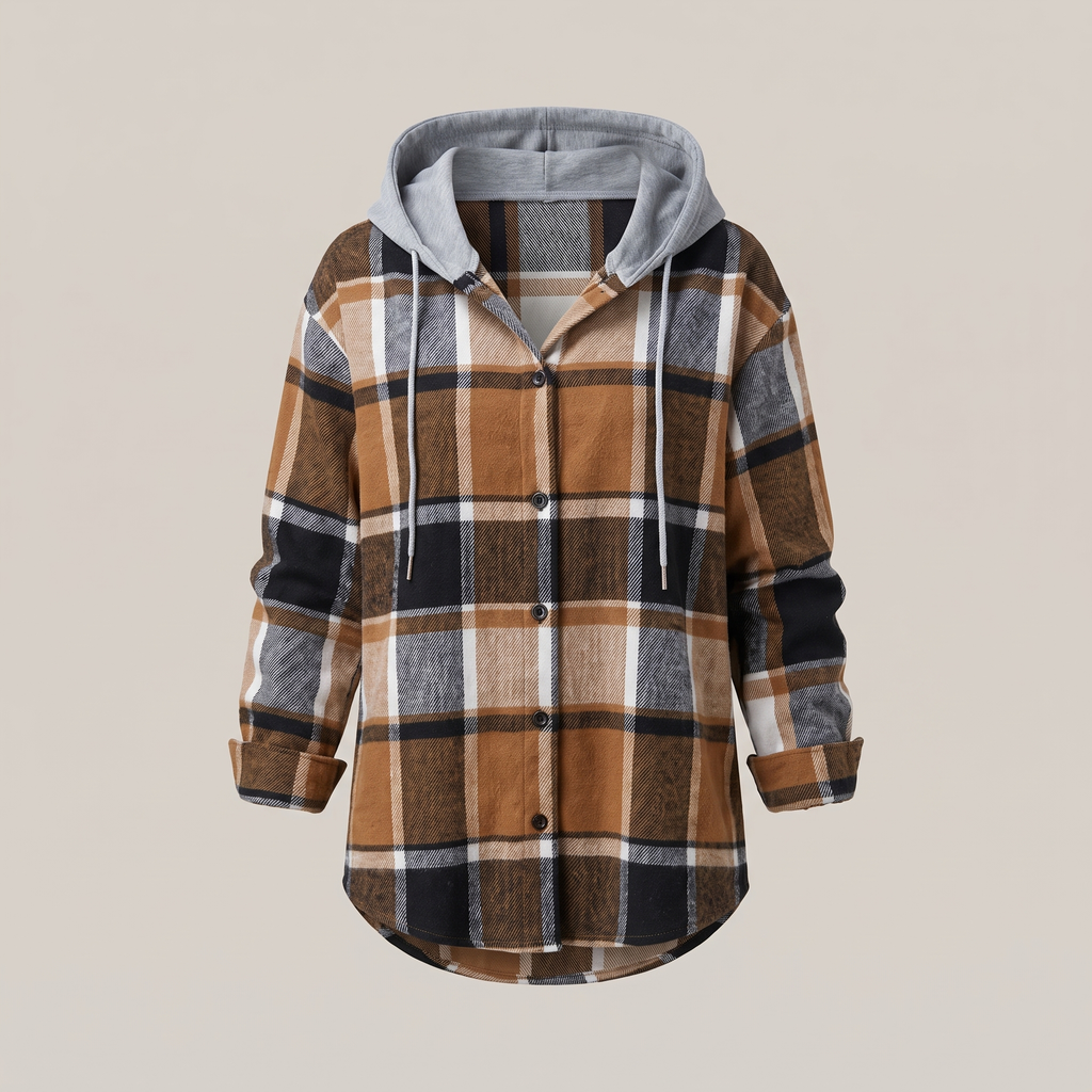 HIGHLAND PLAID HOODED COAT
