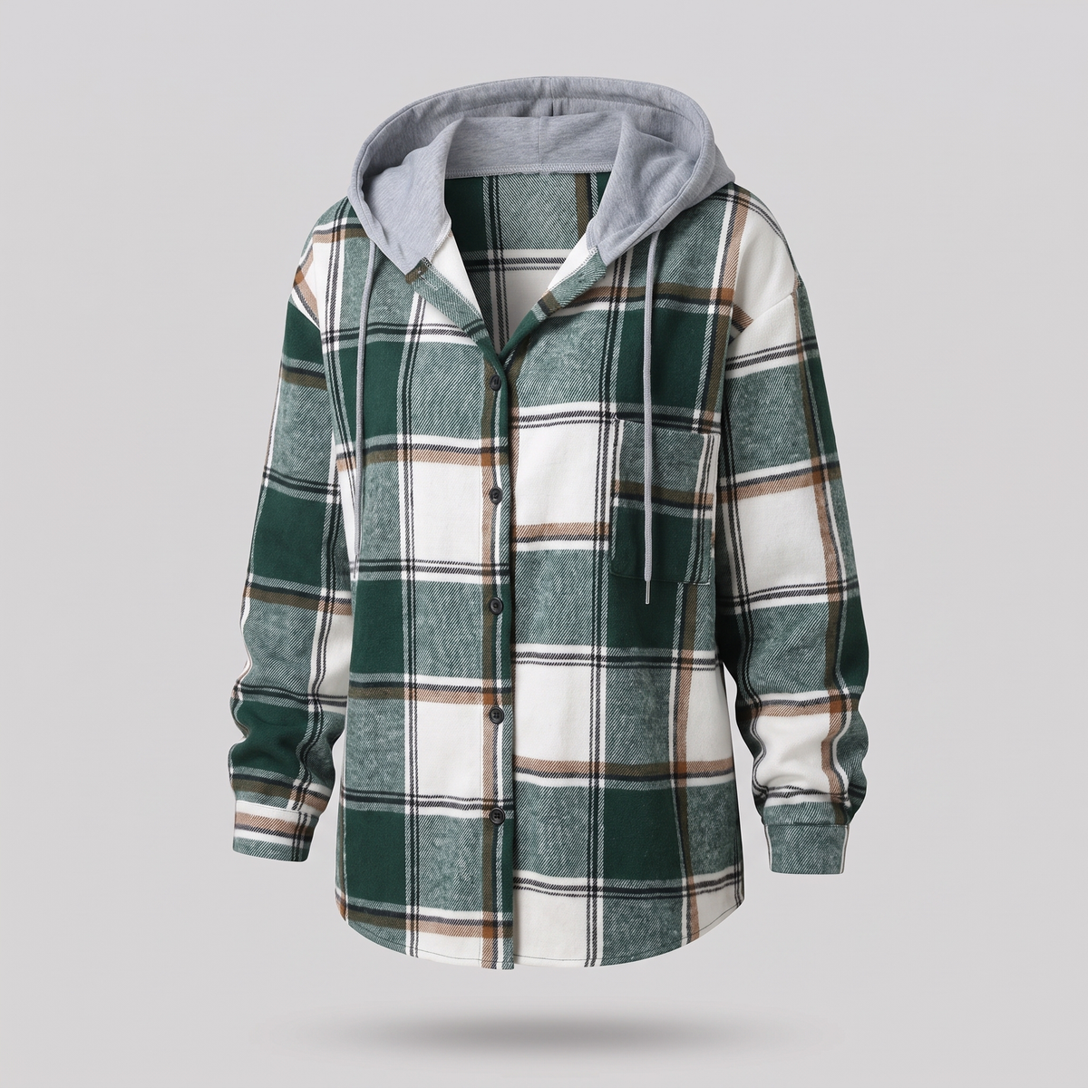 HIGHLAND PLAID HOODED COAT