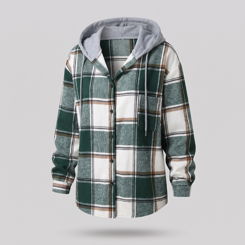 HIGHLAND PLAID HOODED COAT