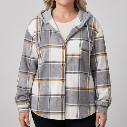 HIGHLAND PLAID HOODED COAT