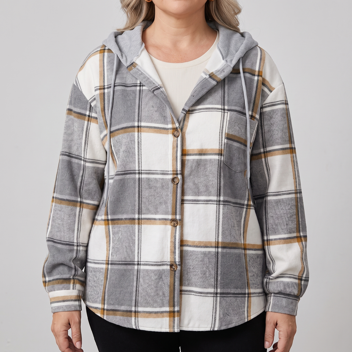 HIGHLAND PLAID HOODED COAT